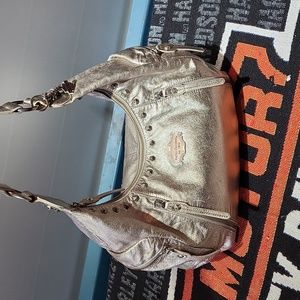 Silver Harley Davidson purse